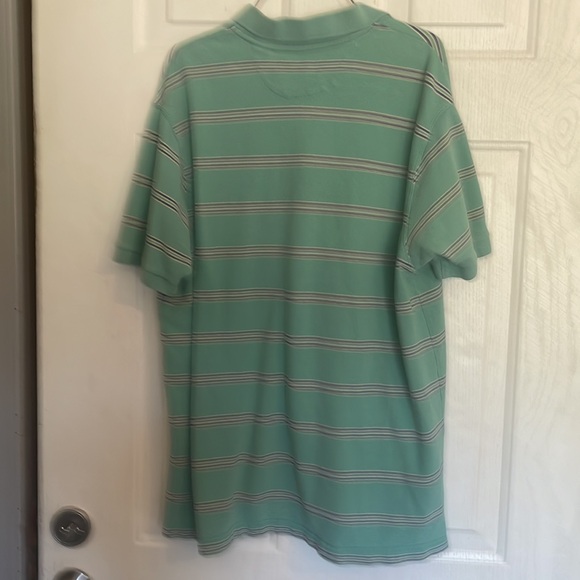 Chaps Sz: XL Men’s Mint Green w/ Navy Stripe Polo Shirt - Picture 3 of 4